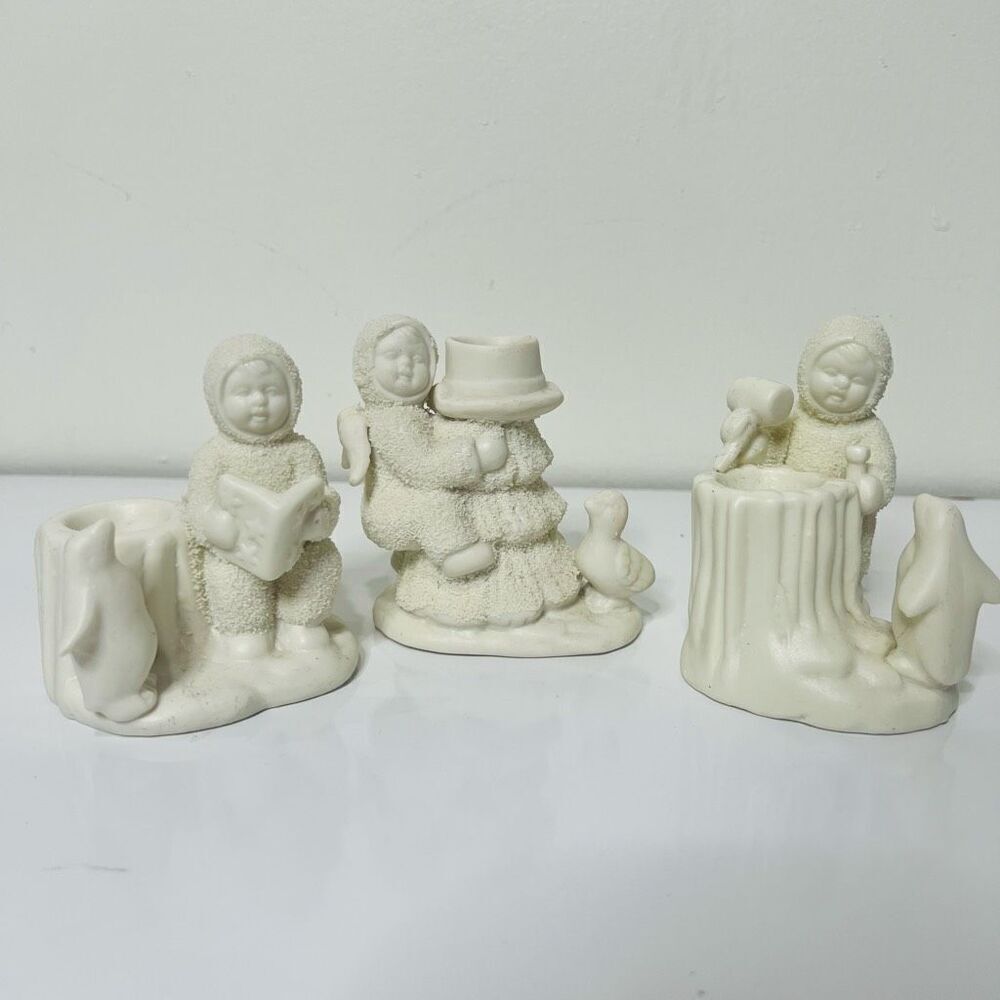 Department 56 Classic Vintage Snowbabies Winter Angels Tree stump hammer penguin